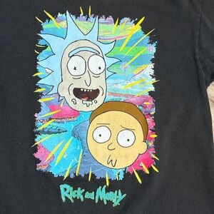 Rick and Morty Black Graphic Tee Men's Size Large ? No size tag